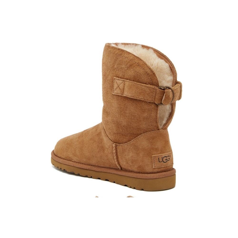 UGG Remora Womens Chestnut Buckle Winter Suede Leather Boots US 7‎